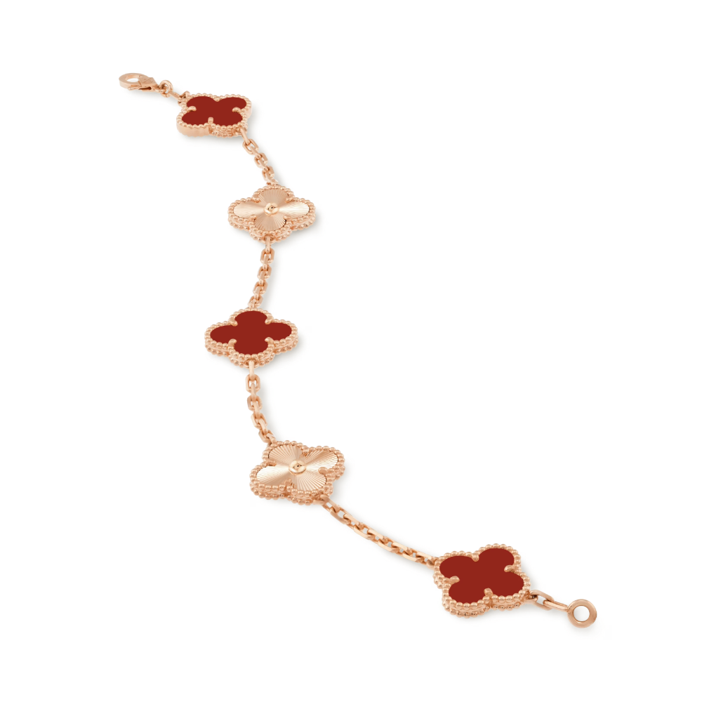 CLOVER | Armband aus Roségold mit Guillochierung-Maison Doré