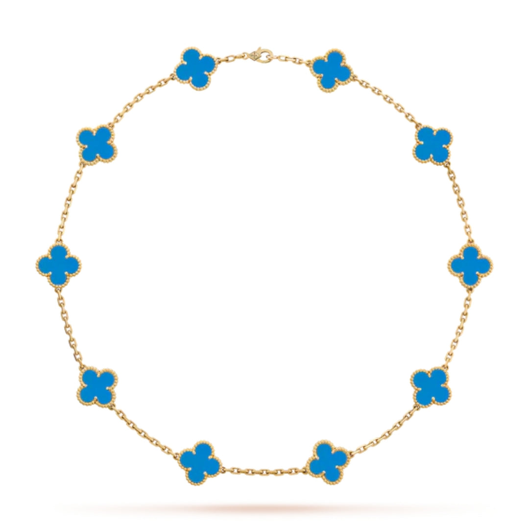 CLOVER | Halskette 10 Motive Blau-Maison Doré
