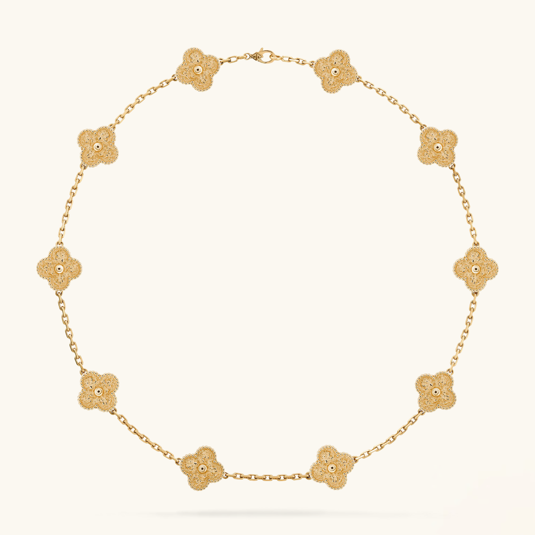 CLOVER | Goldene Halskette mit 10 Motiven-Maison Doré