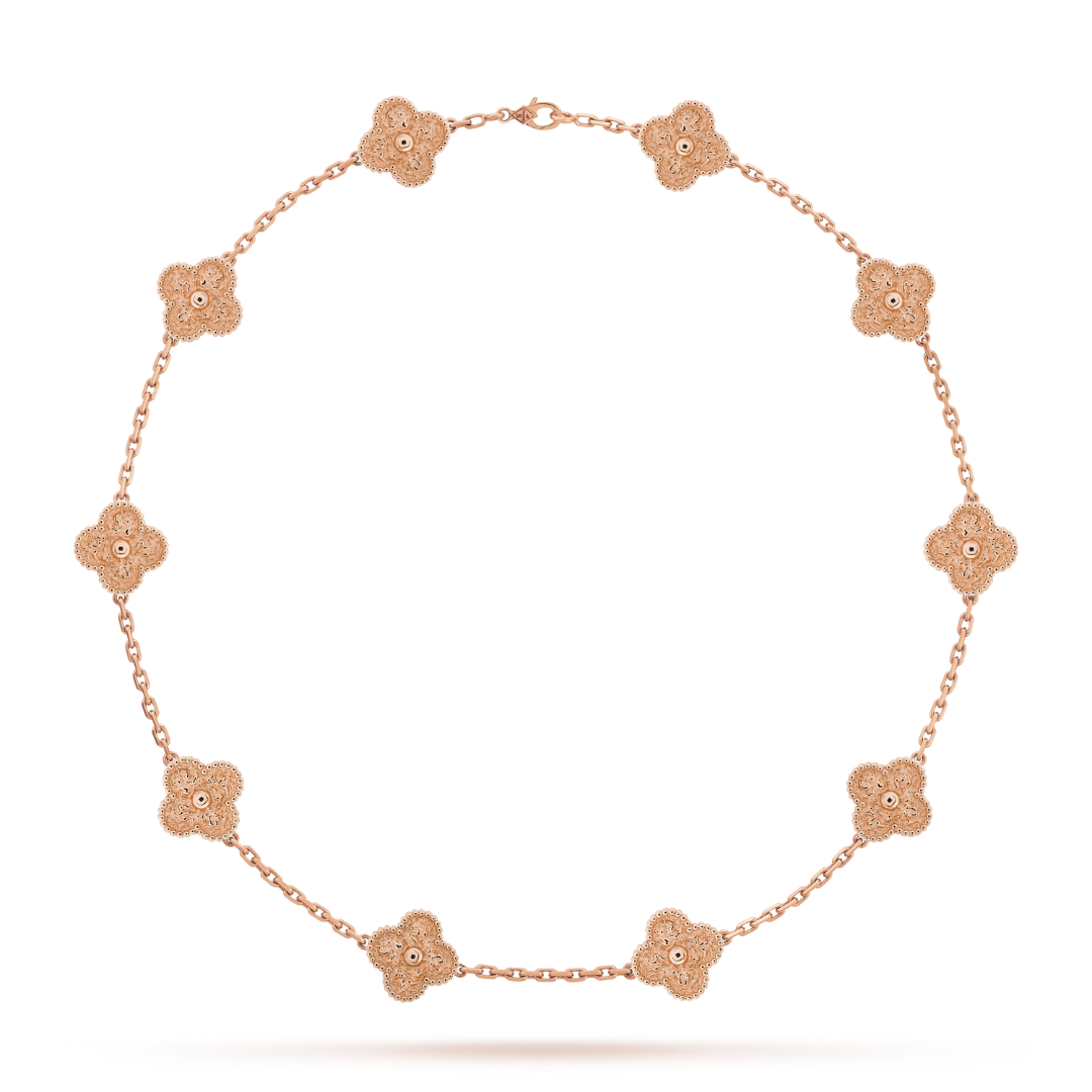 CLOVER | Rosa Halskette mit 10 Motiven-Maison Doré