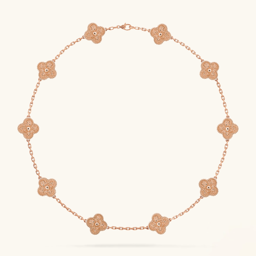CLOVER | Rosa Halskette mit 10 Motiven-Maison Doré