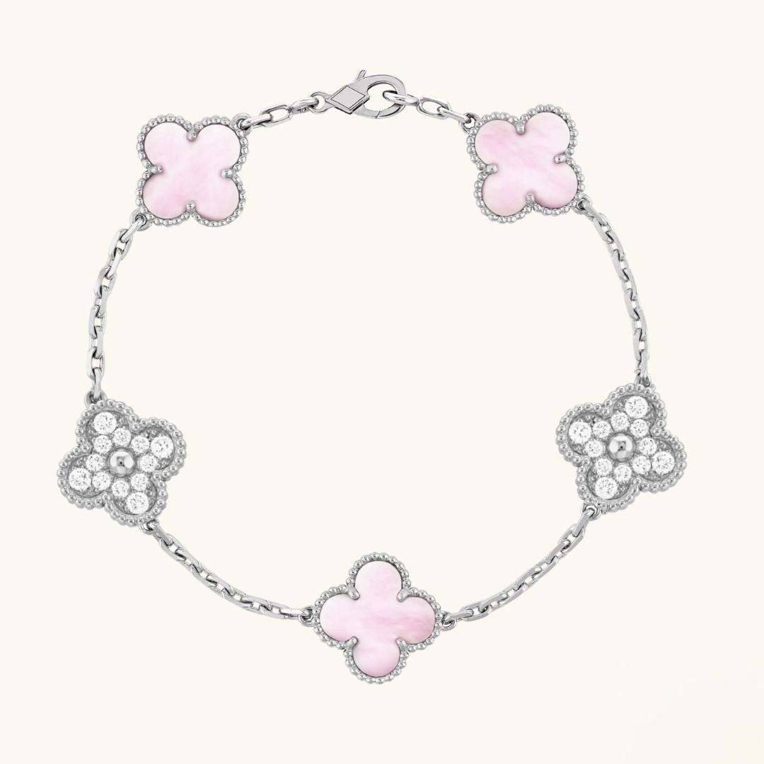 CLOVER | Rosa/Silberne Prestige-Armband-Maison Doré