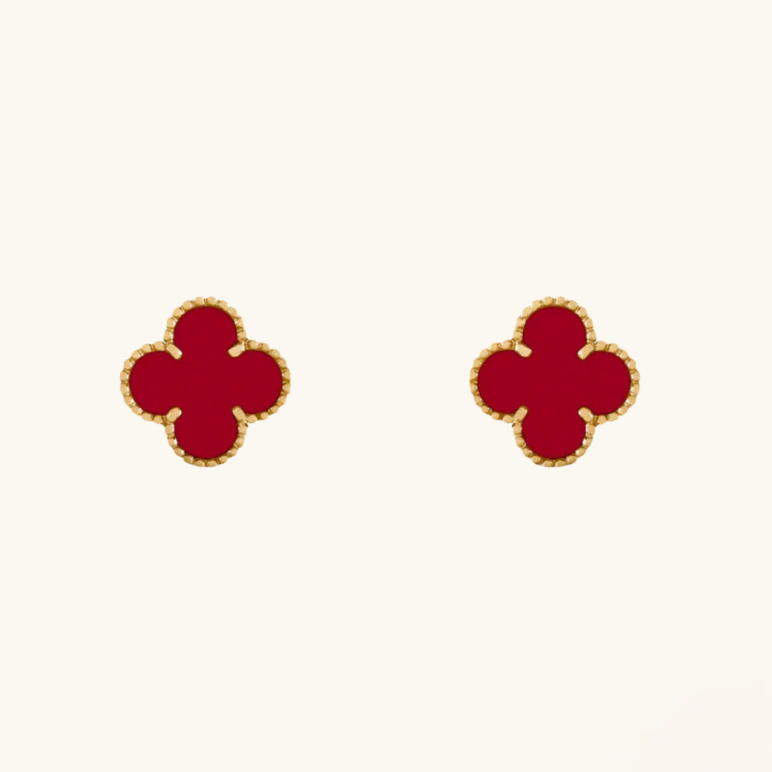 CLOVER | Rote Ohrringe-Maison Doré