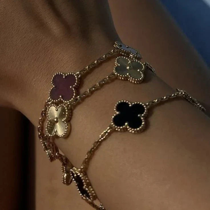 CLOVER | Schwarz/Gold Armband-Maison Doré