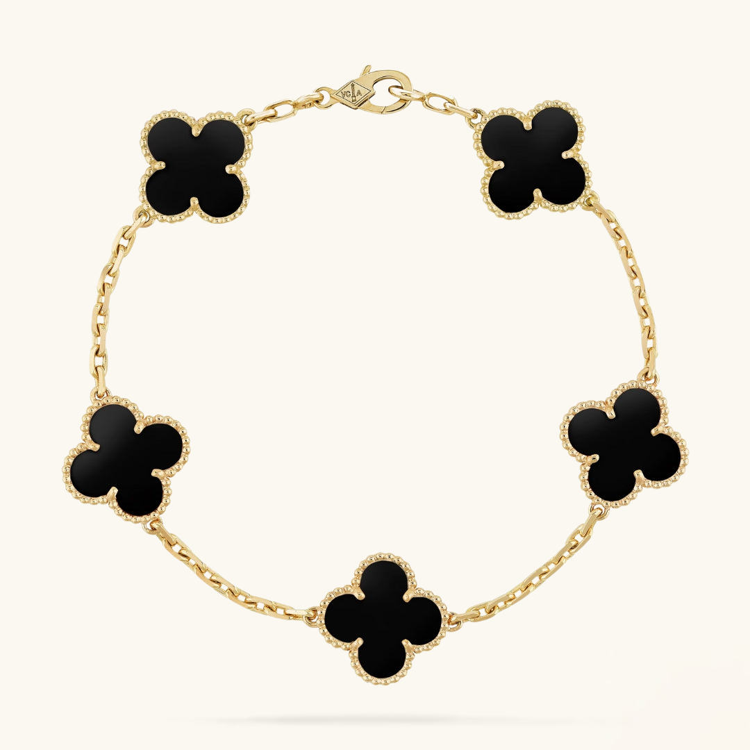 CLOVER | Schwarz/Gold Armband-Maison Doré