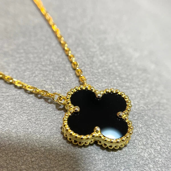 CLOVER | Schwarze Halskette-Maison Doré
