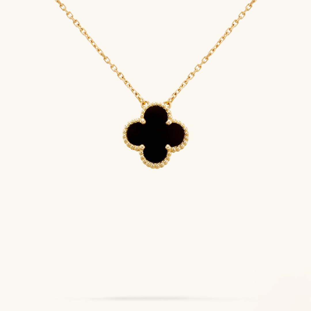 CLOVER | Schwarze Halskette-Maison Doré
