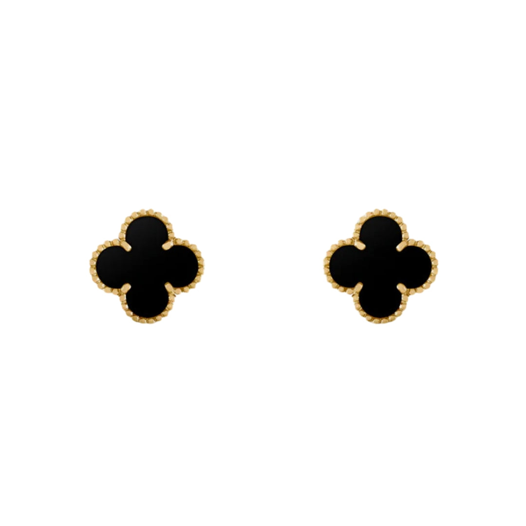 CLOVER | Schwarze Ohrringe-Maison Doré