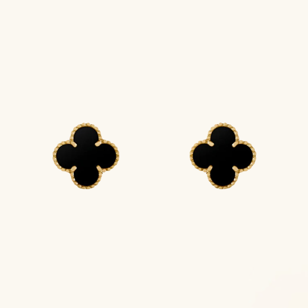 CLOVER | Schwarze Ohrringe-Maison Doré