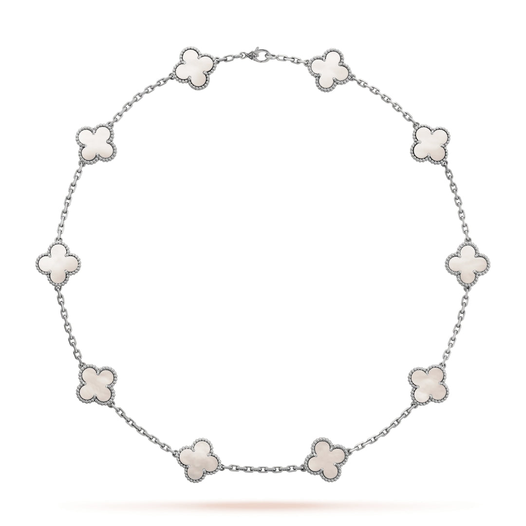 CLOVER | Silberne Halskette mit 10 Motiven-Maison Doré