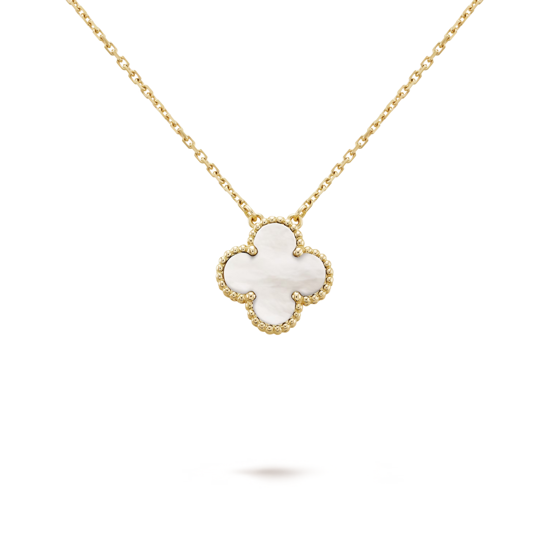 CLOVER | Weiß-Goldene Halskette-Maison Doré