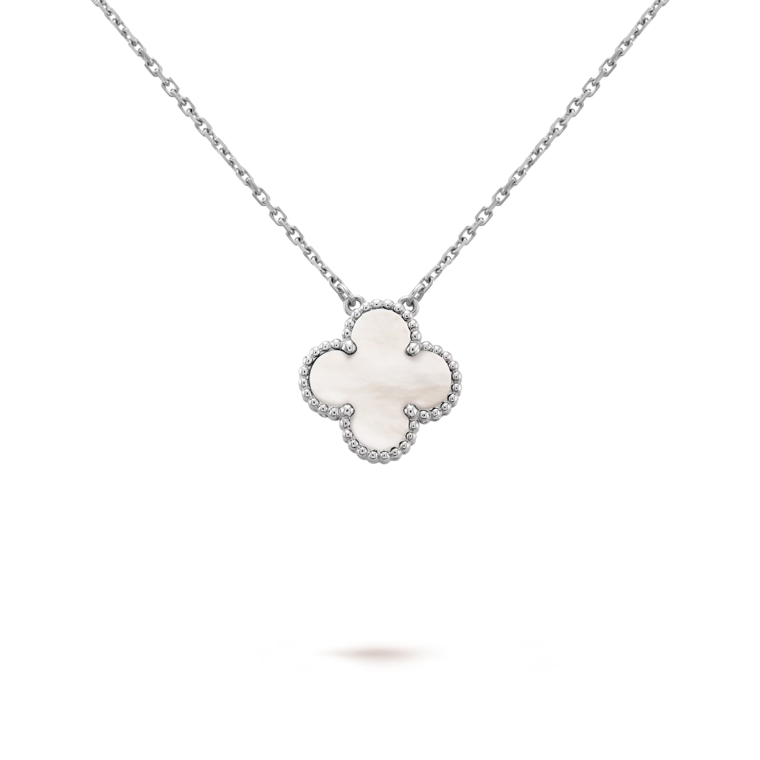 CLOVER | Weiß/Silber Halskette-Maison Doré