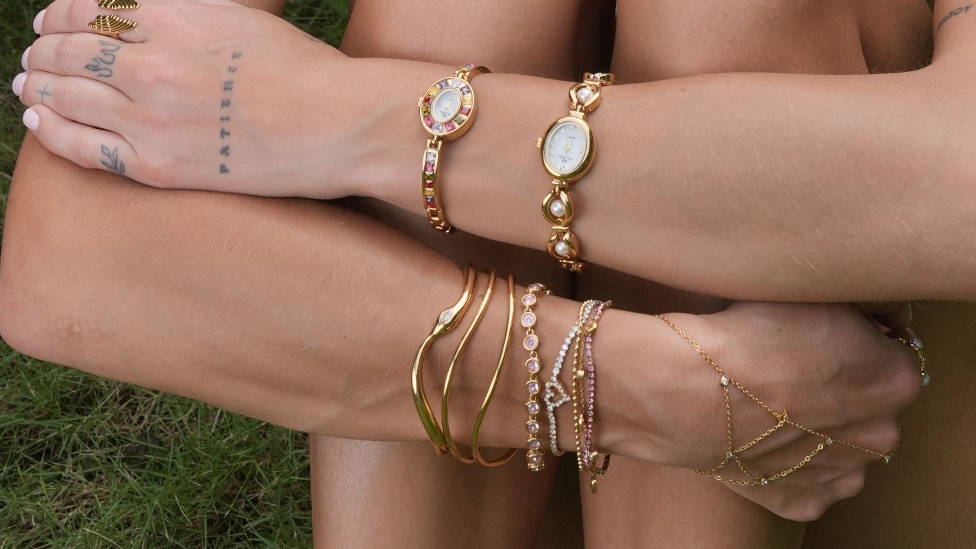 Samt Herz Charme Armband 18K Gold-Maison Doré
