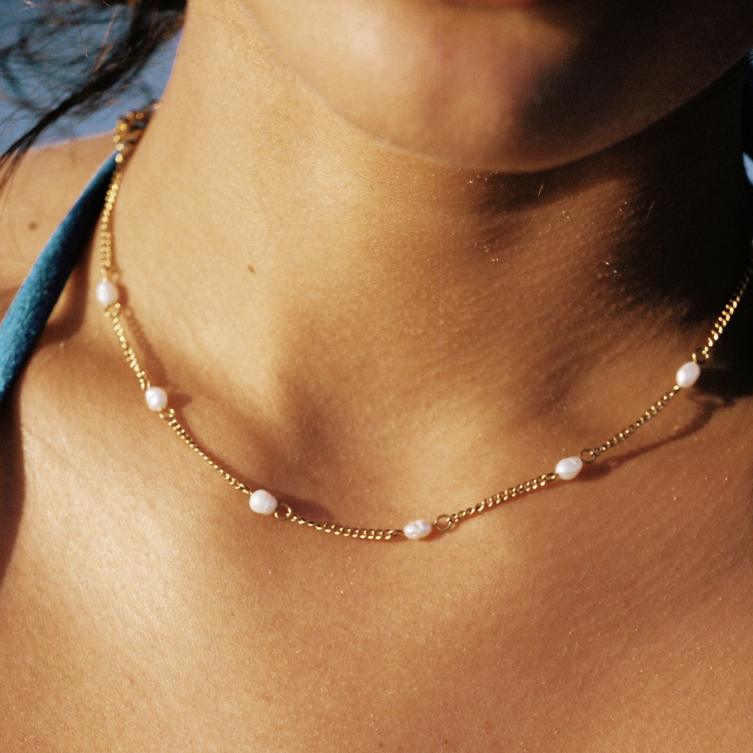 Zierlicher Goldperlen-Choker-Maison Doré