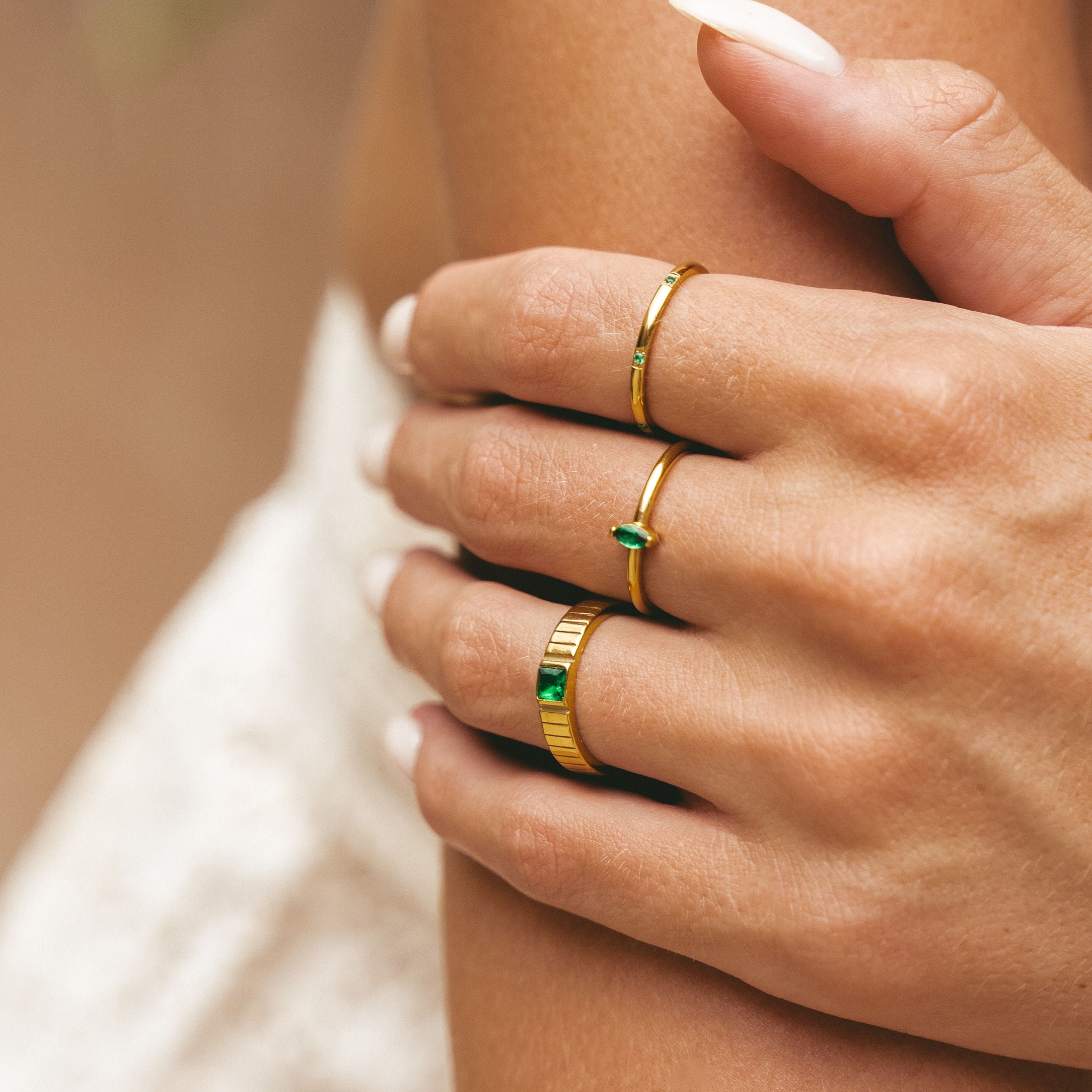 Chunky Smaragd Ring-Maison Doré