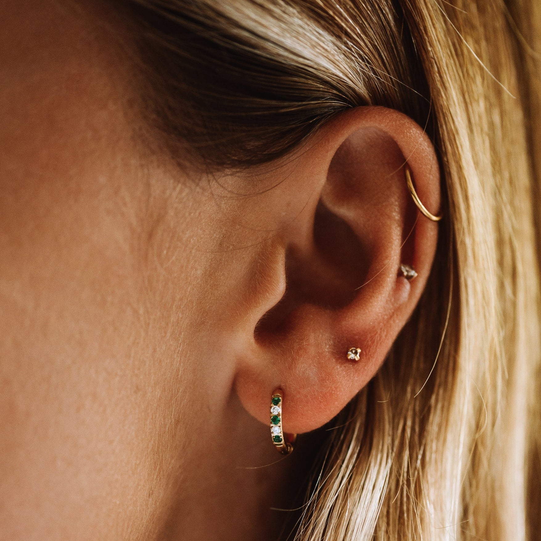 Oasis Grüne Creolen Ohrringe-Maison Doré