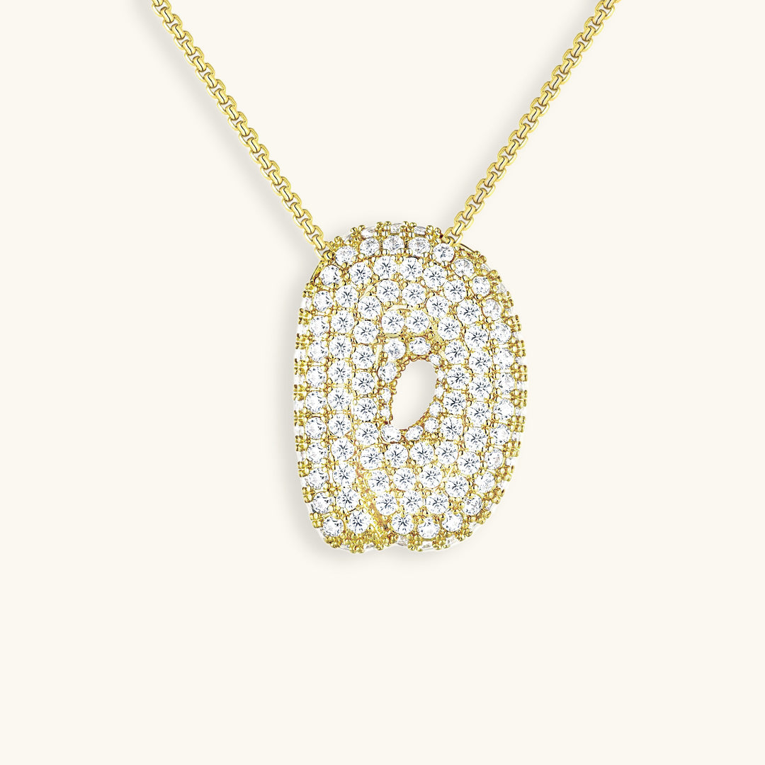 Bubbly Initial-Diamant-Halskette