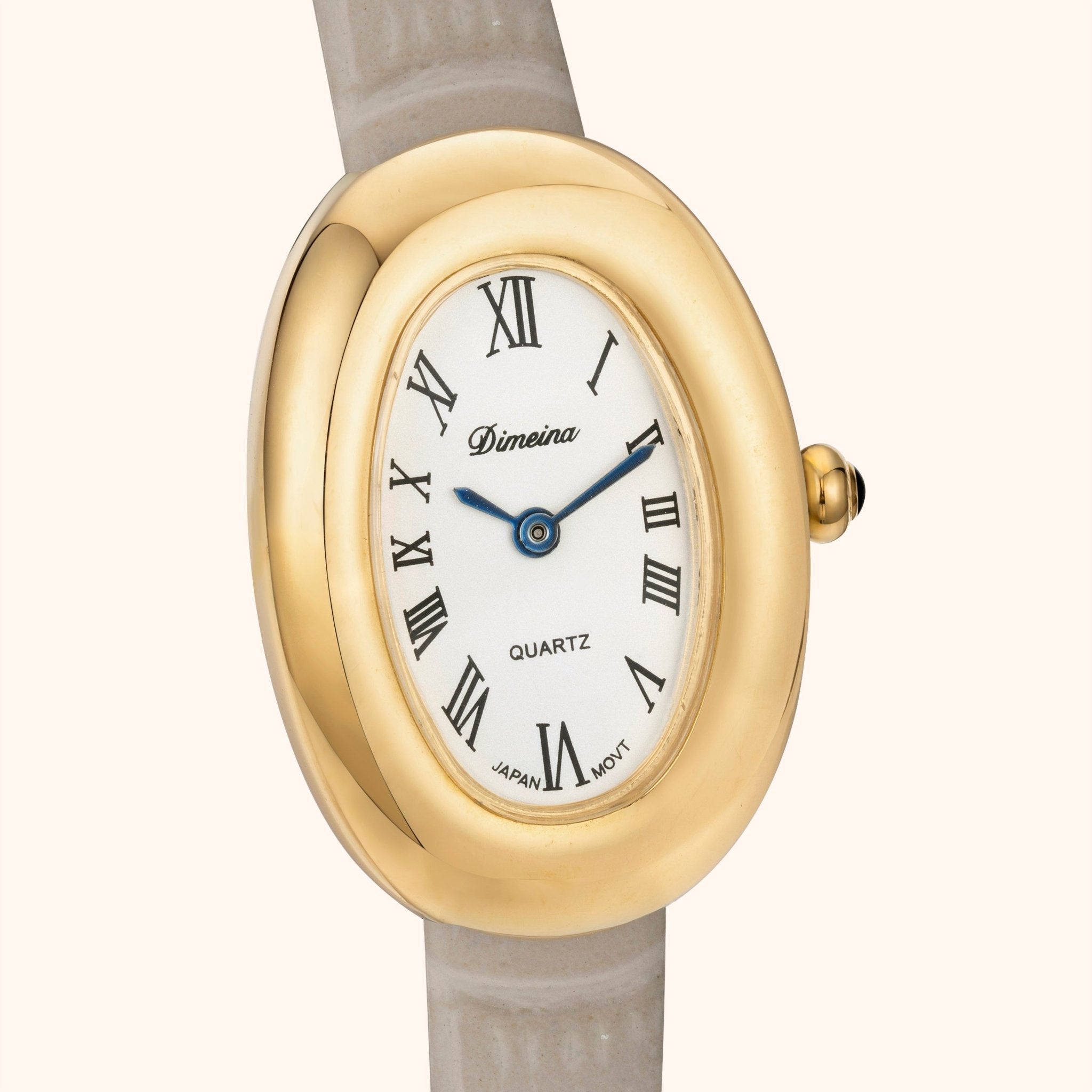 Elvina Grau Leder Gold