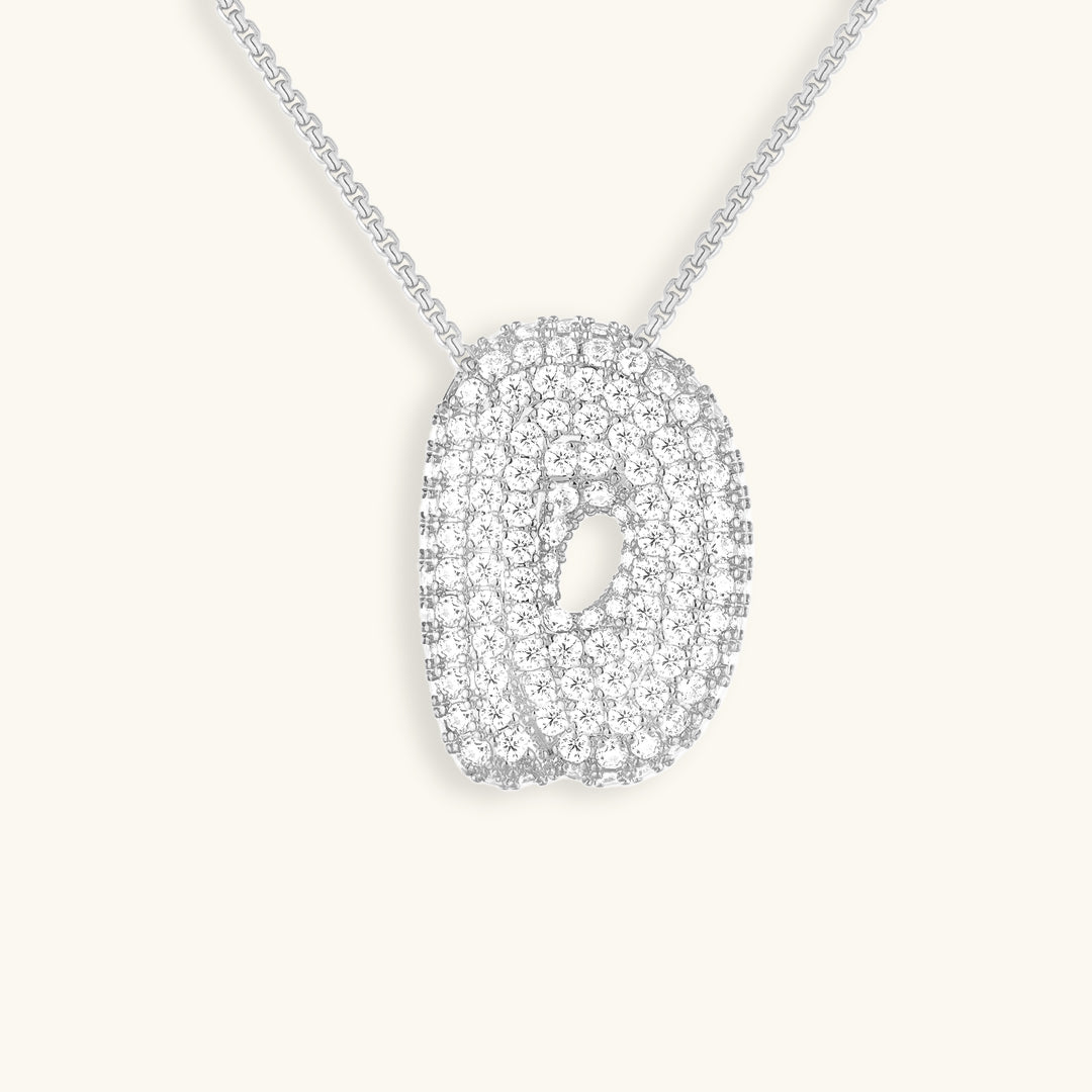 Bubbly Initial-Diamant-Halskette