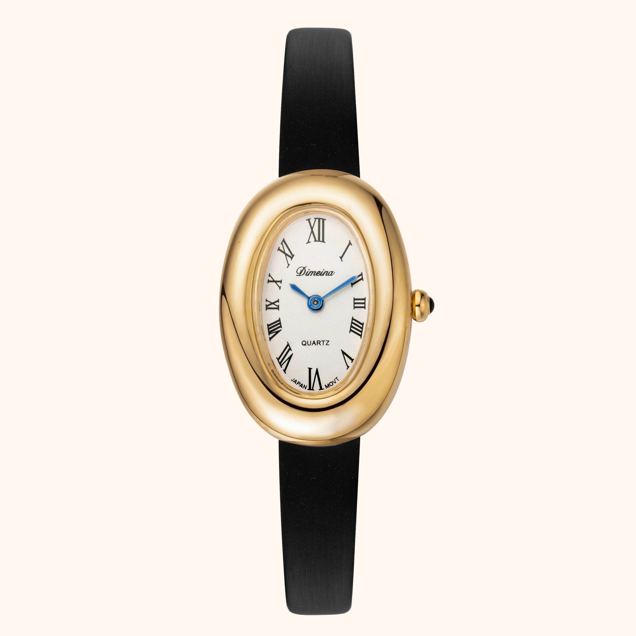 Elvina Zwart Leder Gold-Maison Doré