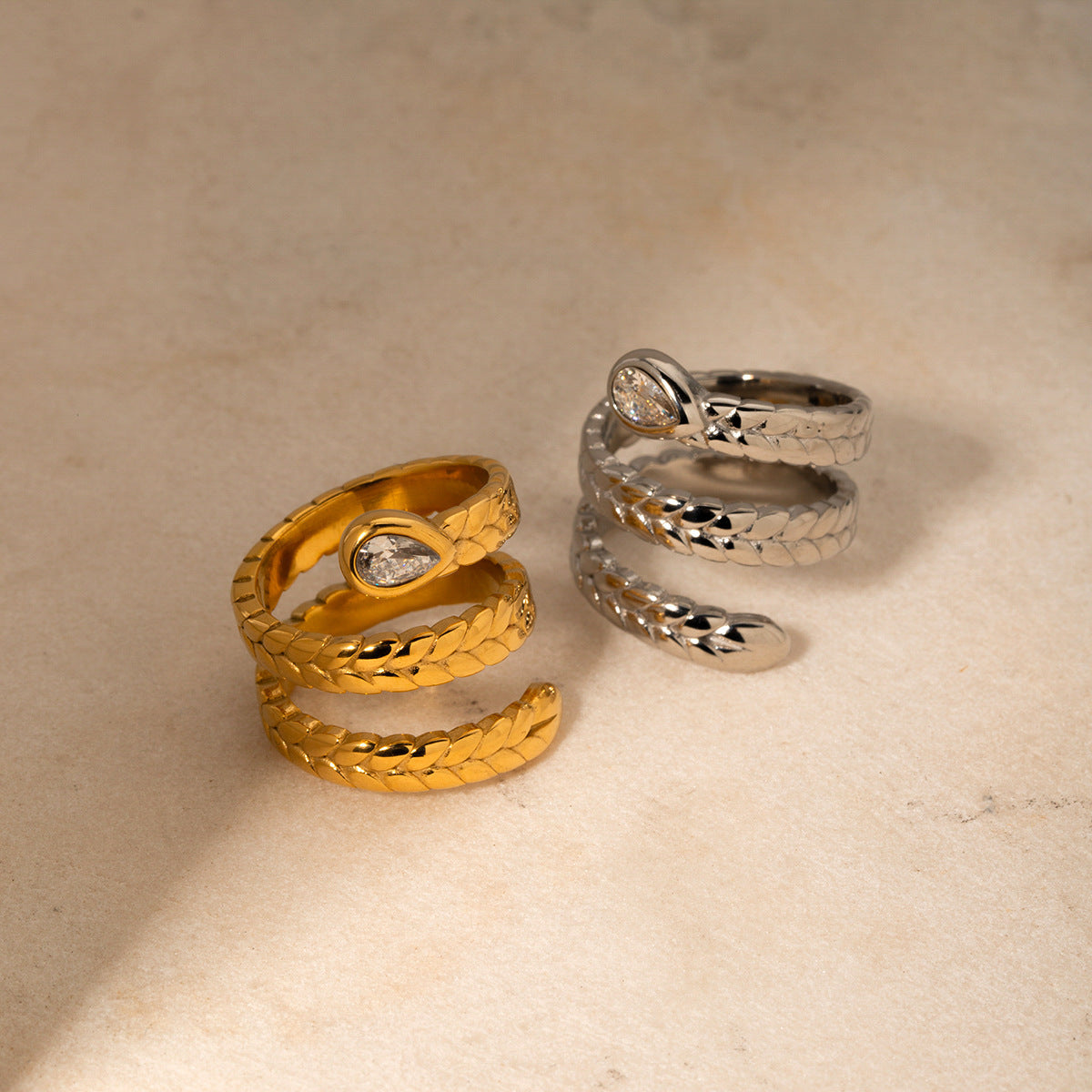 Davina Gold Serpent Ring-Maison Doré