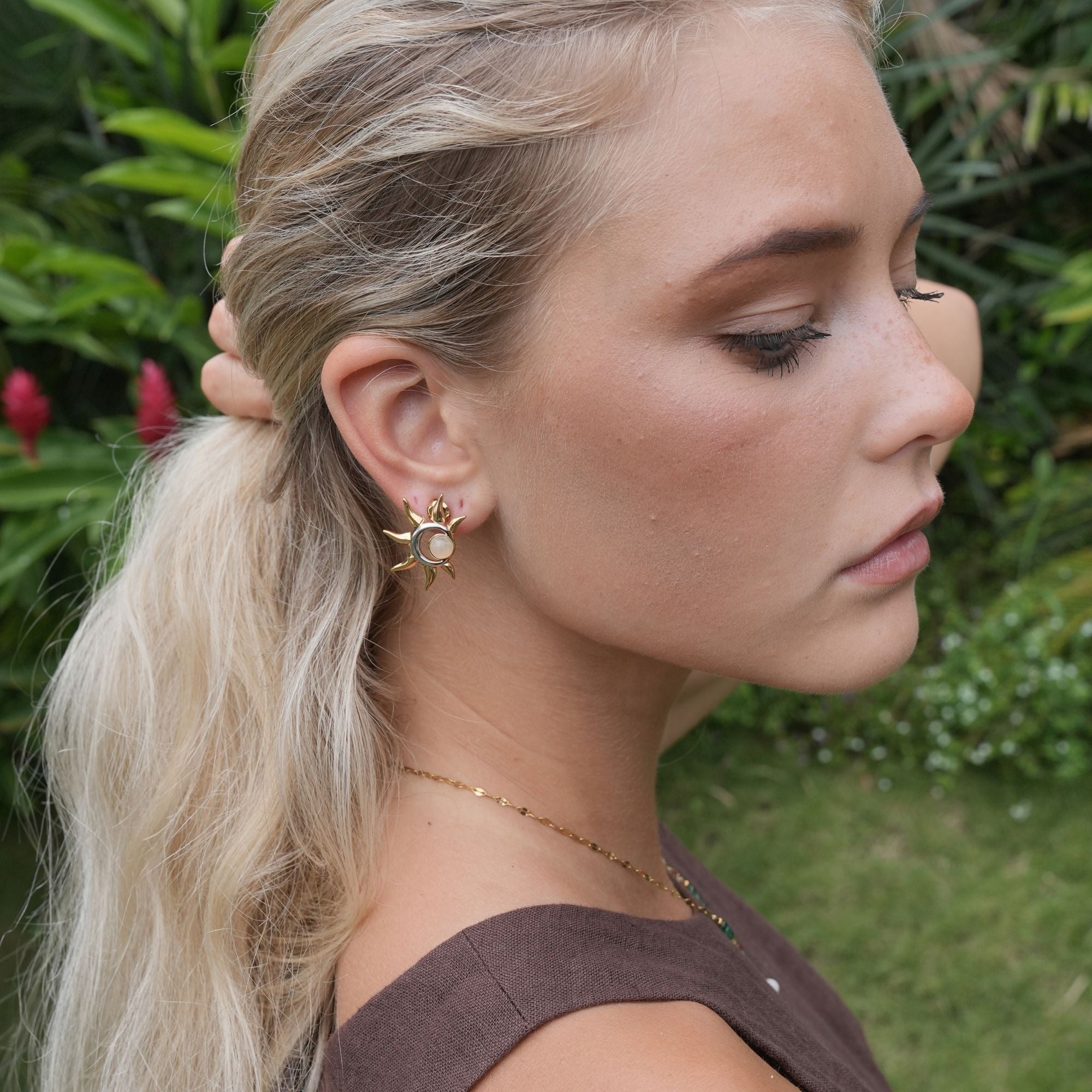 Scarlett Sonnenwendeknöpfe 18K Gold & Silber Sterling