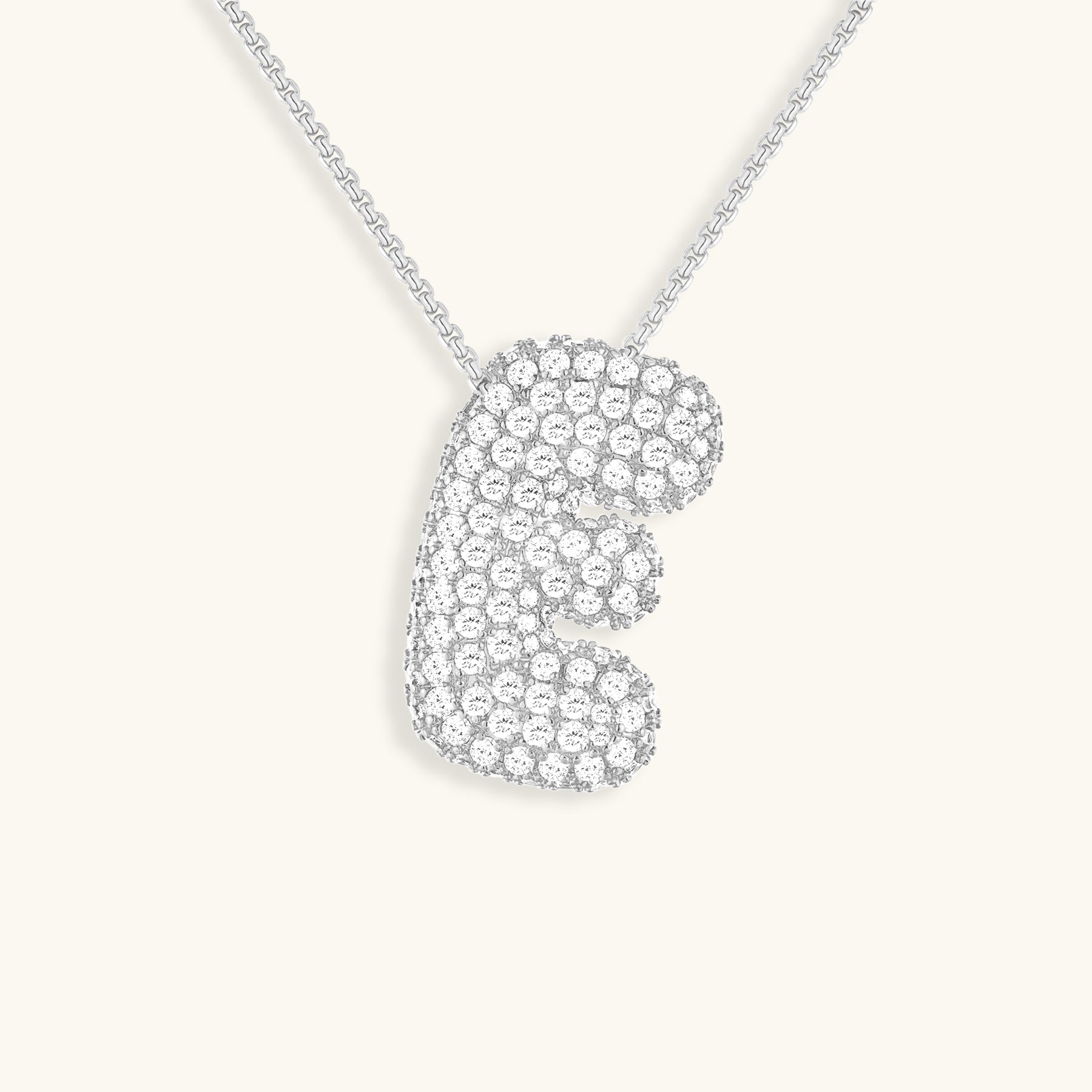 Bubbly Initial-Diamant-Halskette