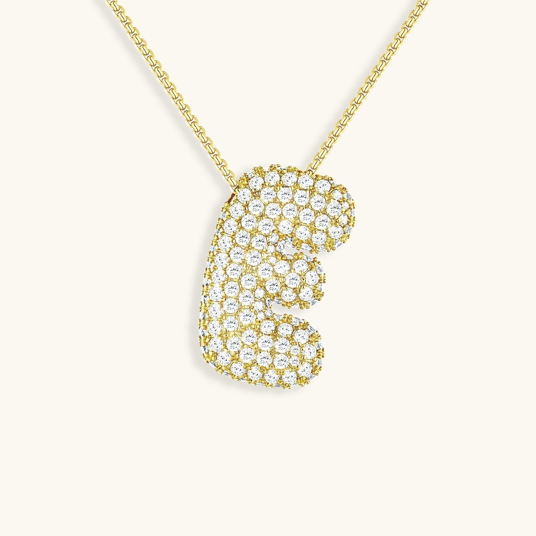 Bubbly Initial-Diamant-Halskette