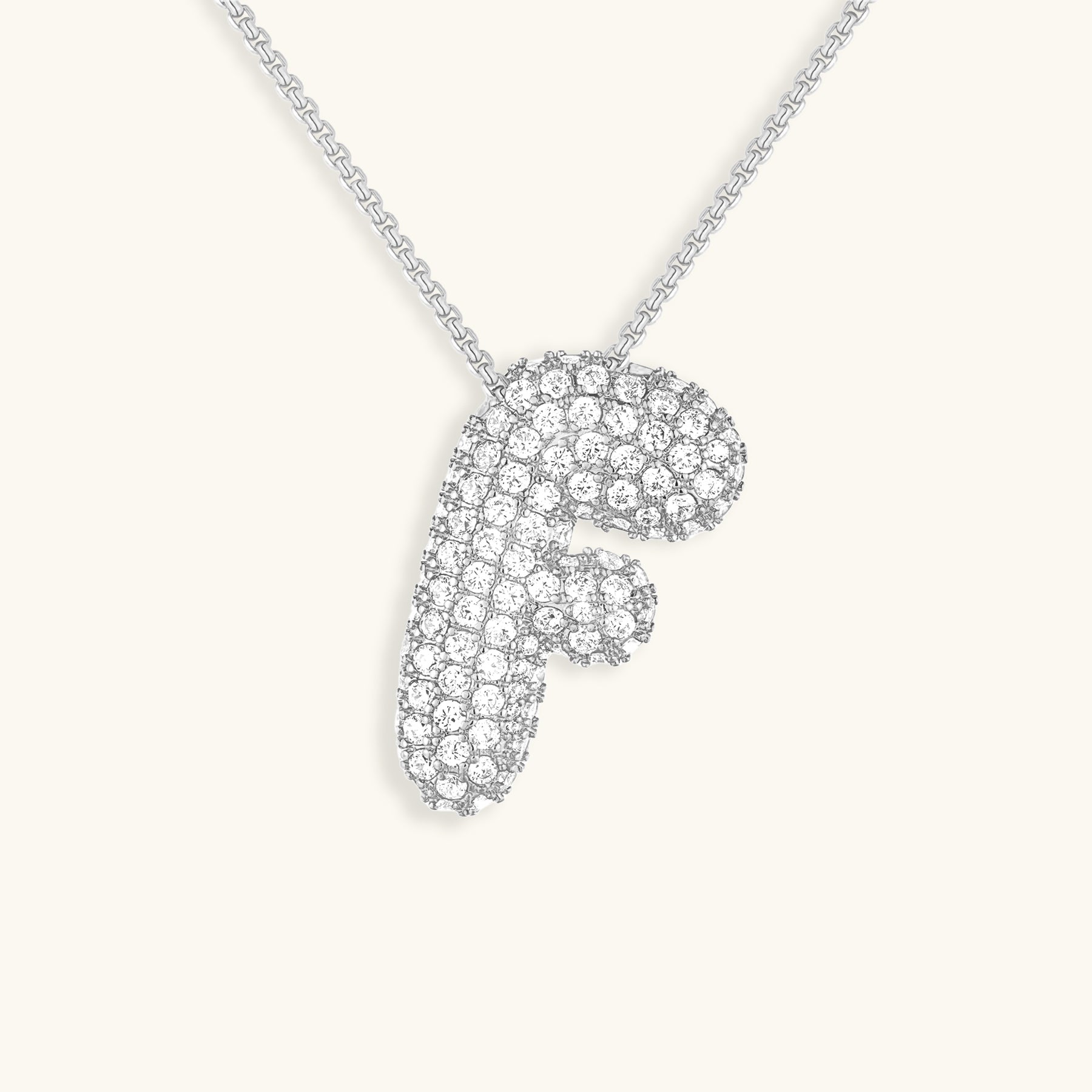 Bubbly Initial-Diamant-Halskette