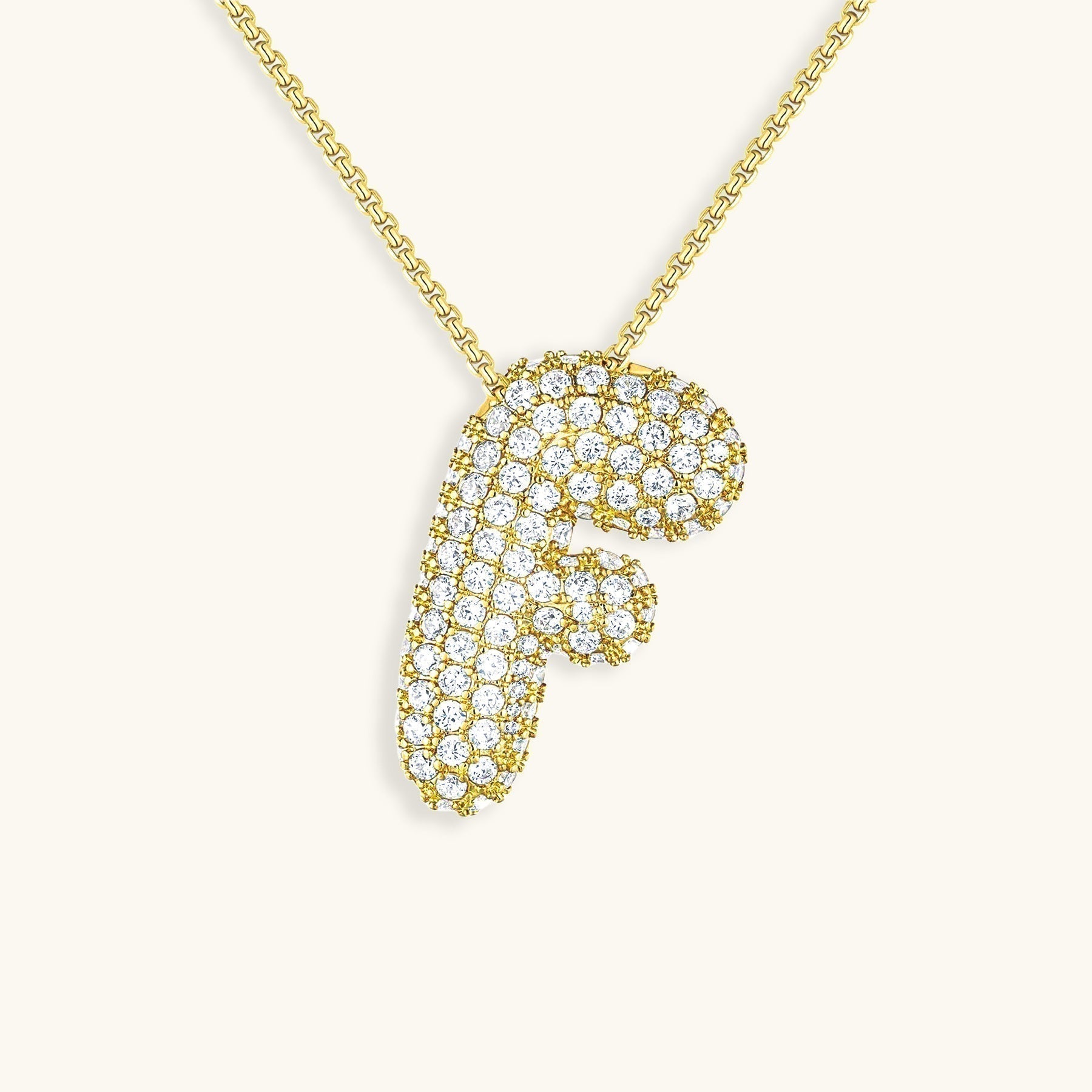 Bubbly Initial-Diamant-Halskette