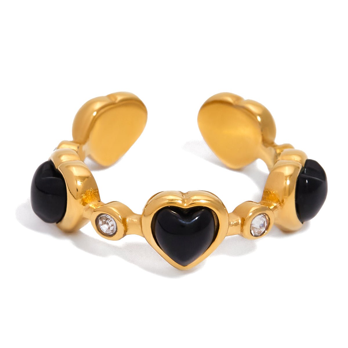 Esme Onyx Herzring 18K Gold-Maison Doré