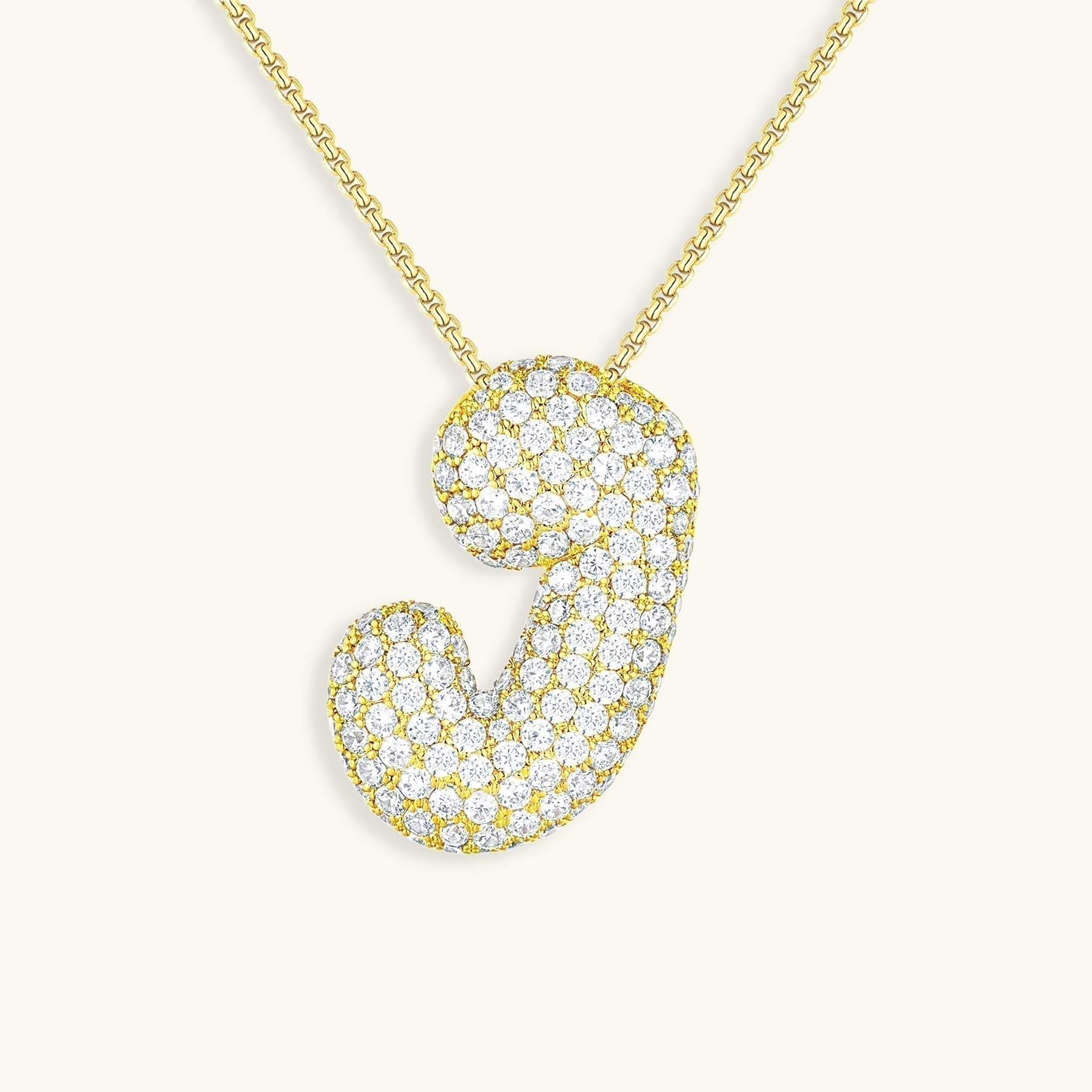 Bubbly Initial-Diamant-Halskette