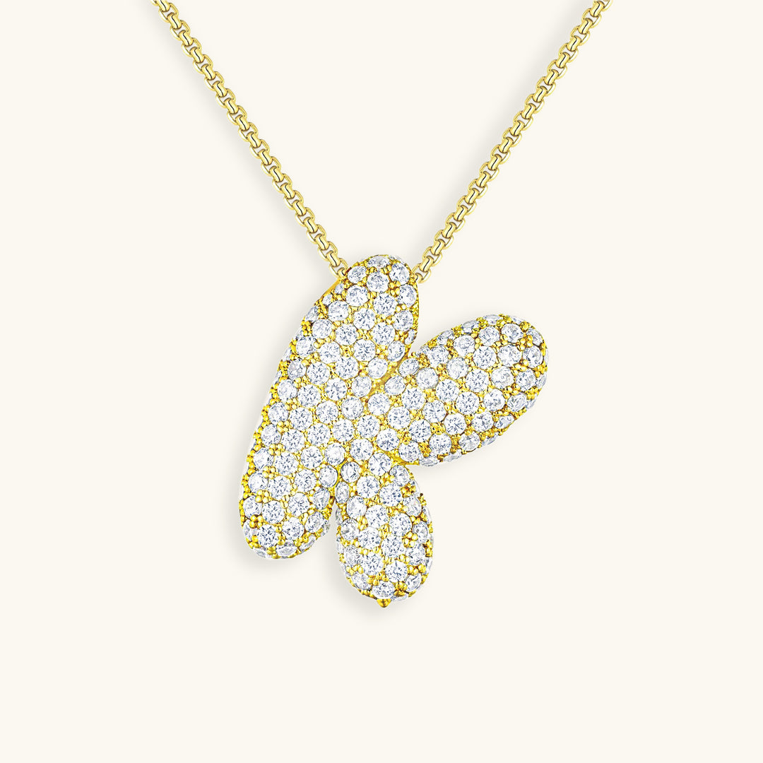 Bubbly Initial-Diamant-Halskette
