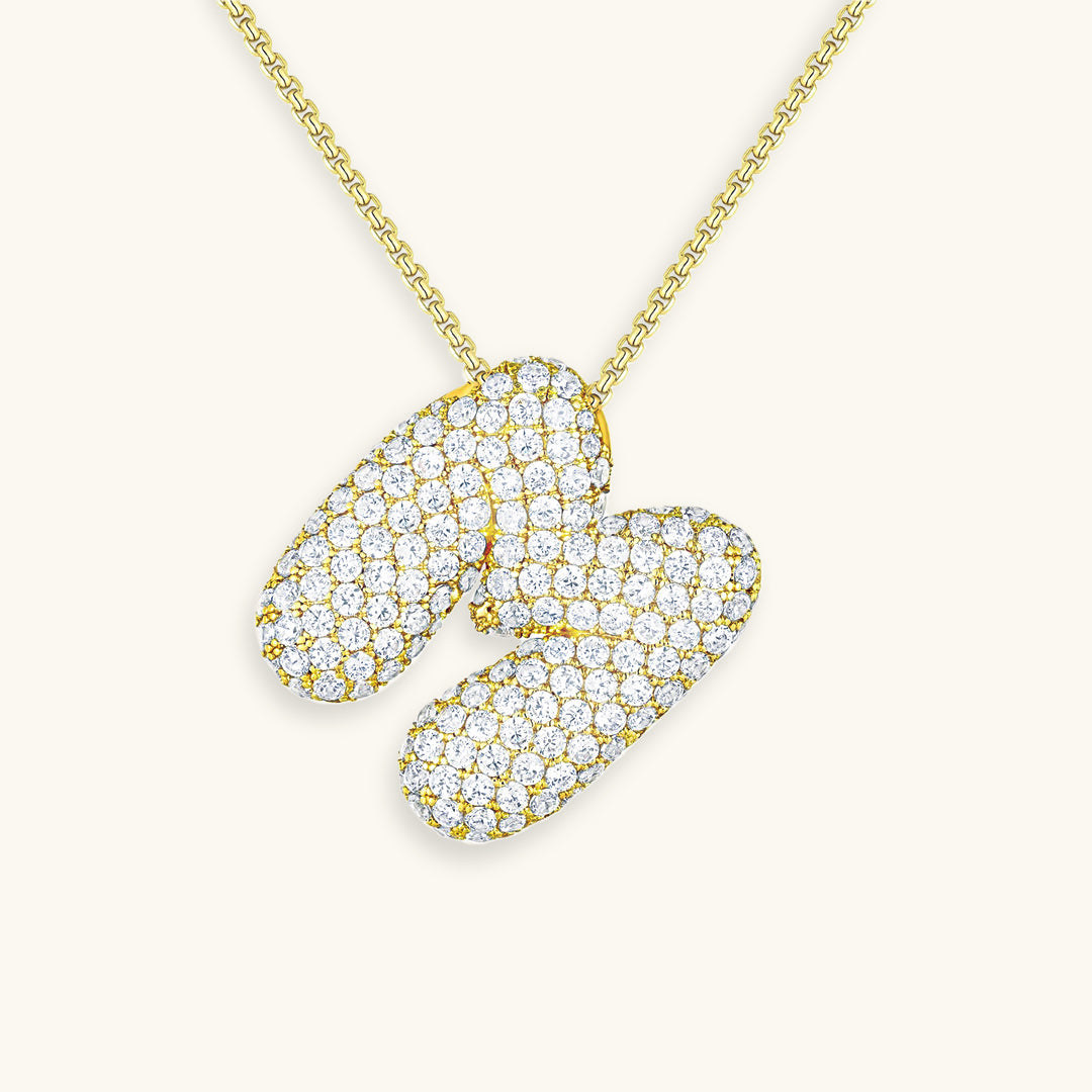 Bubbly Initial-Diamant-Halskette