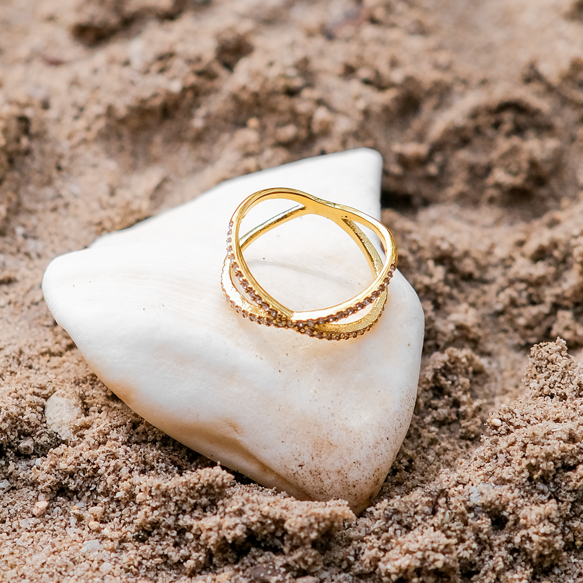 Nia Gold Diamond Kreuzring