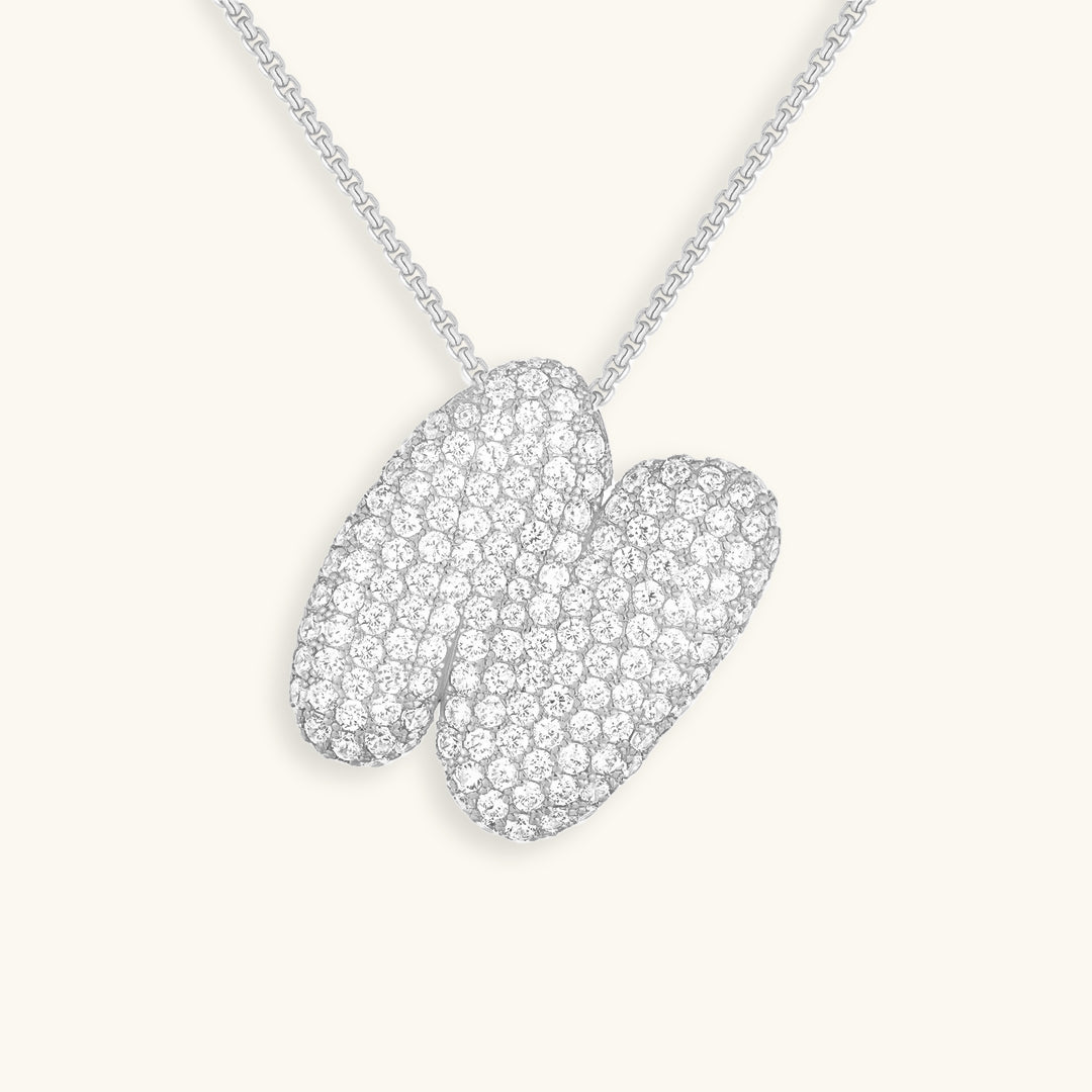Bubbly Initial-Diamant-Halskette