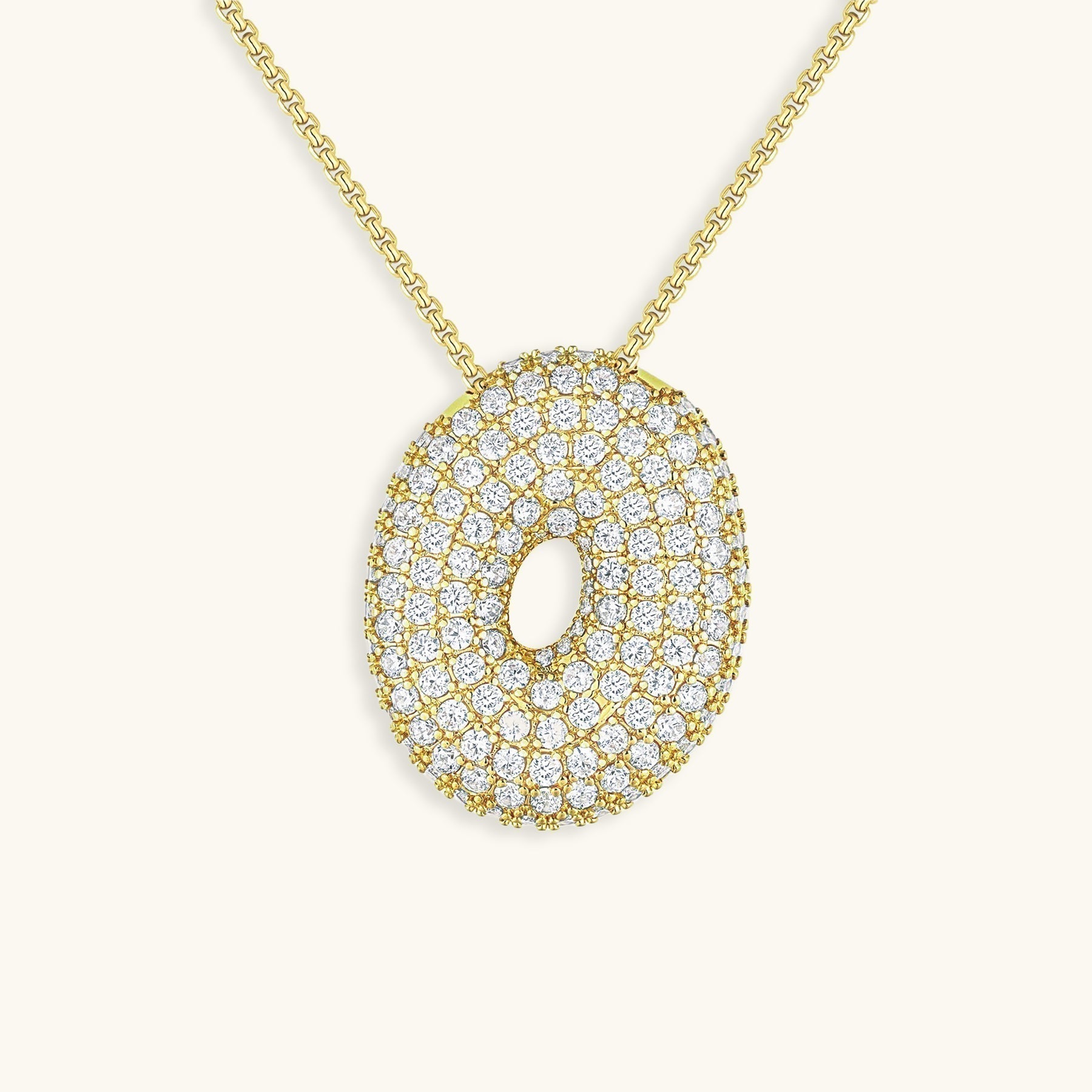 Bubbly Initial-Diamant-Halskette