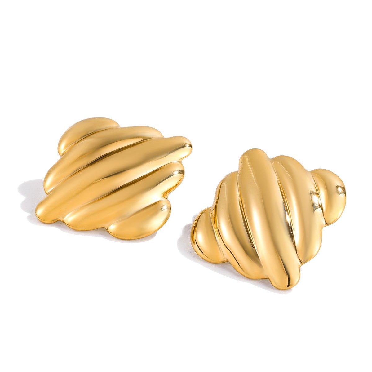 Linnea Gerippte Ohrstecker | 18K Gold-Maison Doré