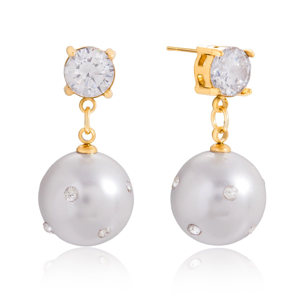 Mirage Kristallperlen-Ohrstecker | 18K Gold-Maison Doré