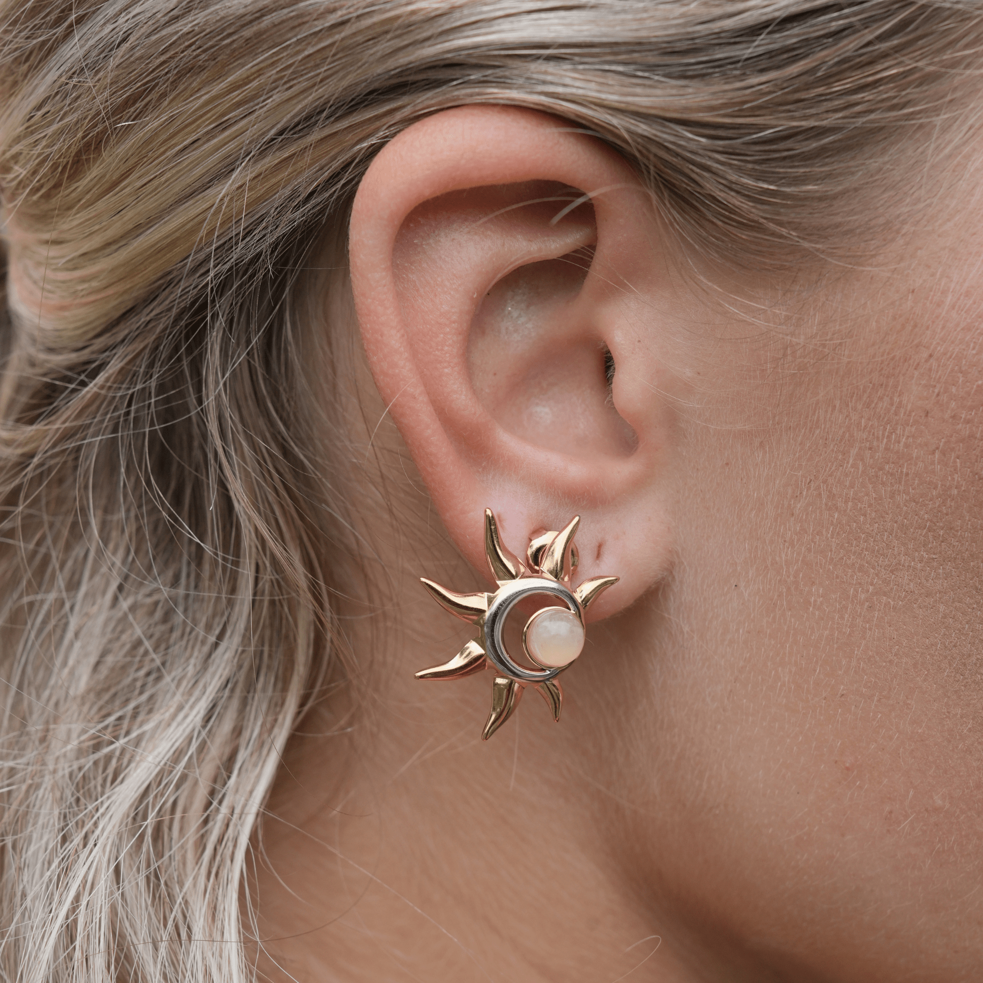 Scarlett Sonnenwendeknöpfe 18K Gold & Silber Sterling-Maison Doré