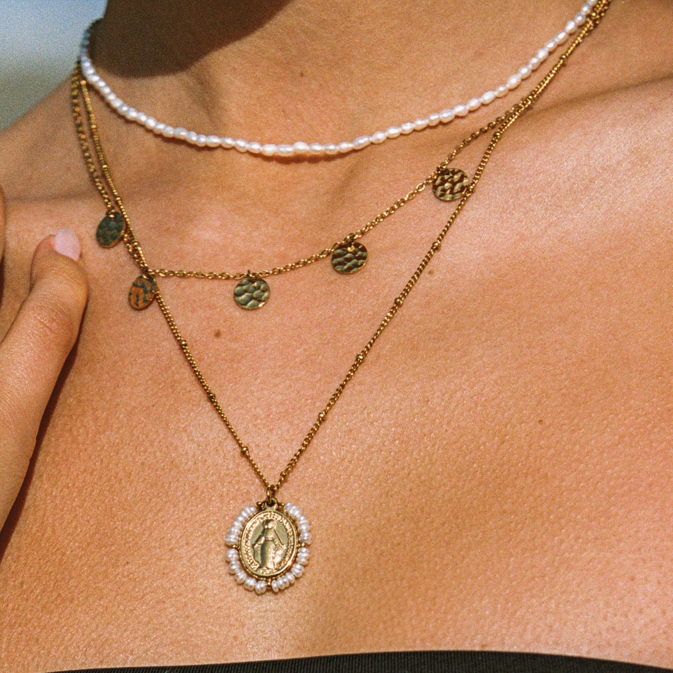 Kleine Perlen Choker-Maison Doré