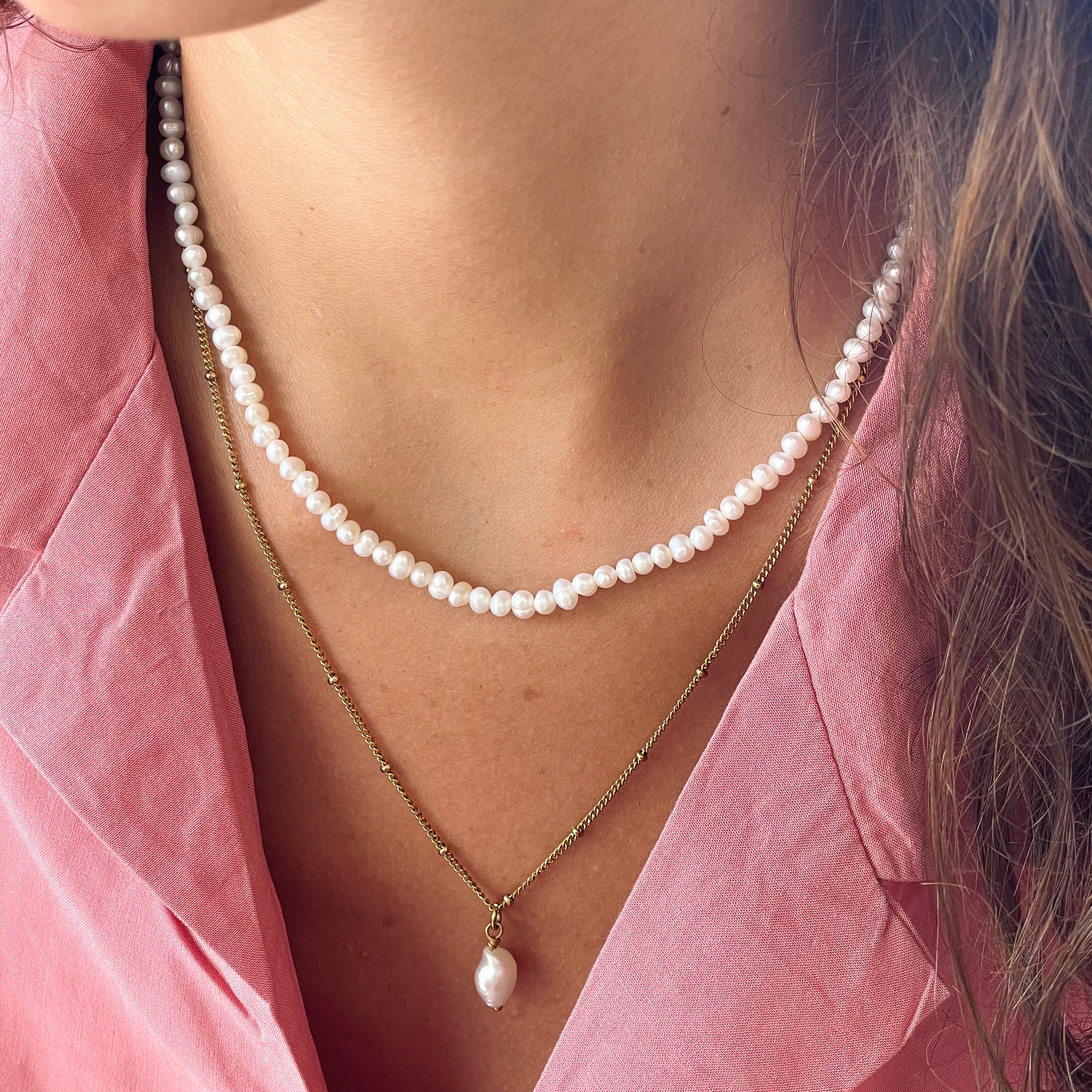 Mini Süßwasserperlen Choker-Maison Doré