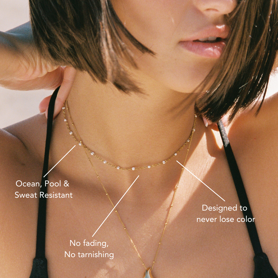 Weißes Perlen-Choker-Maison Doré