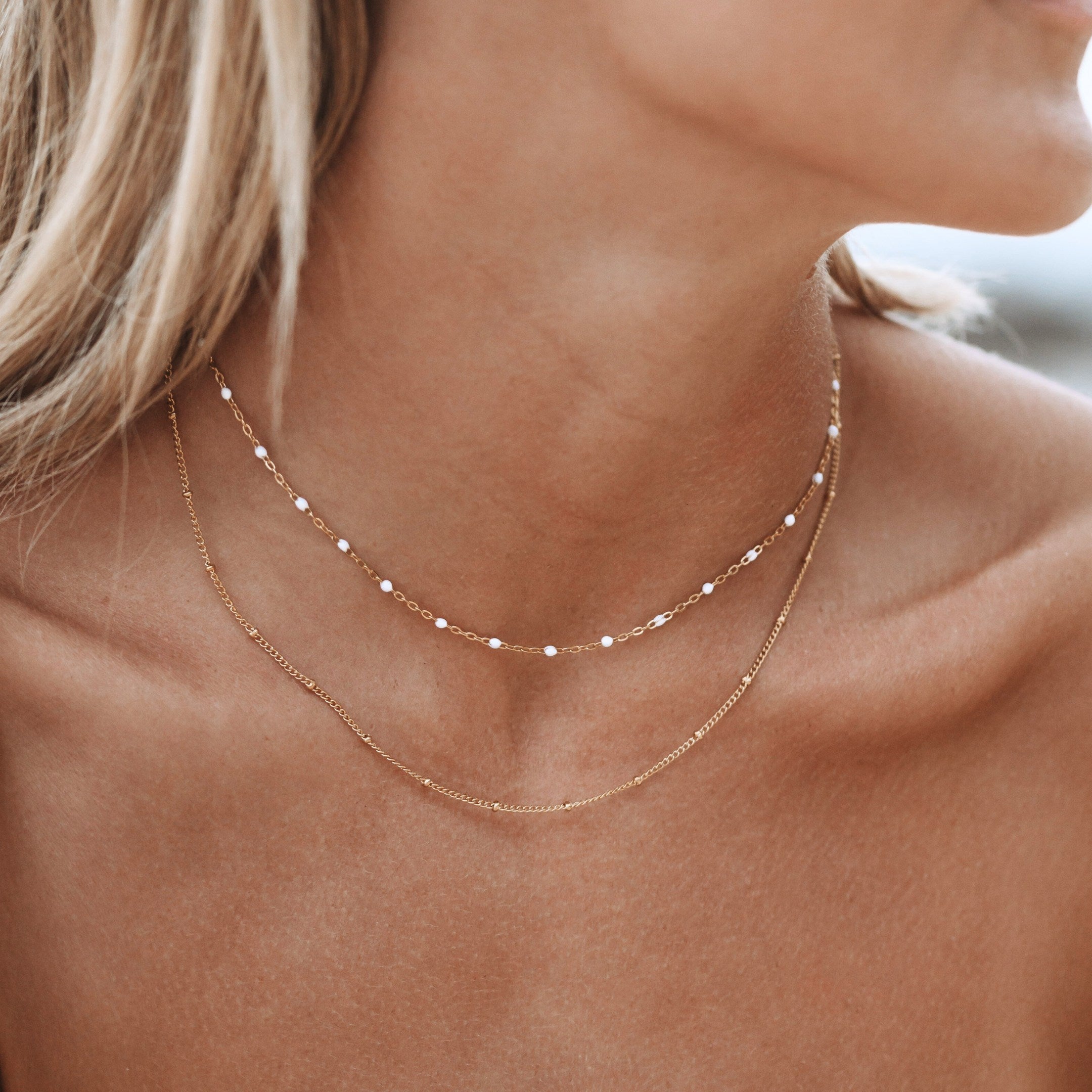 Doppelter Perlen-Choker-Maison Doré