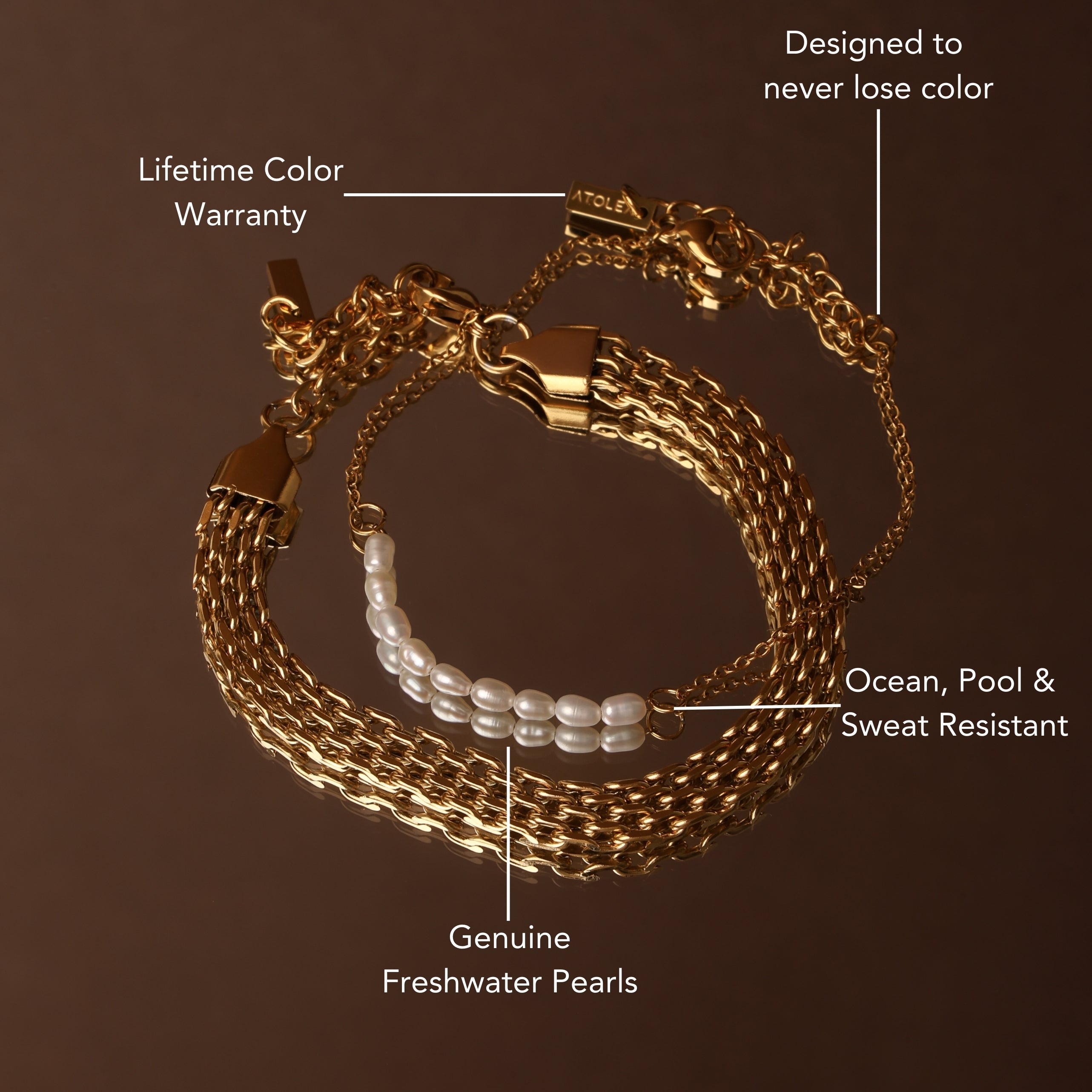 Mini Süßwasserperlenarmband-Maison Doré