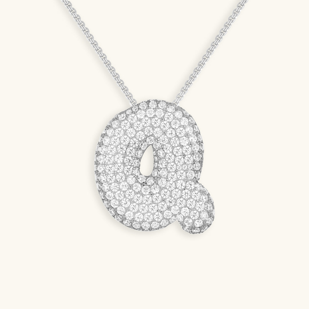 Bubbly Initial-Diamant-Halskette