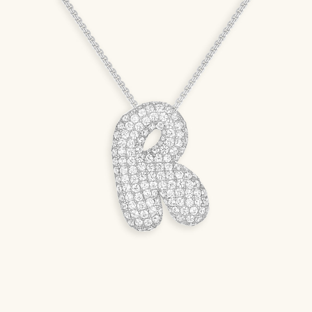 Bubbly Initial-Diamant-Halskette