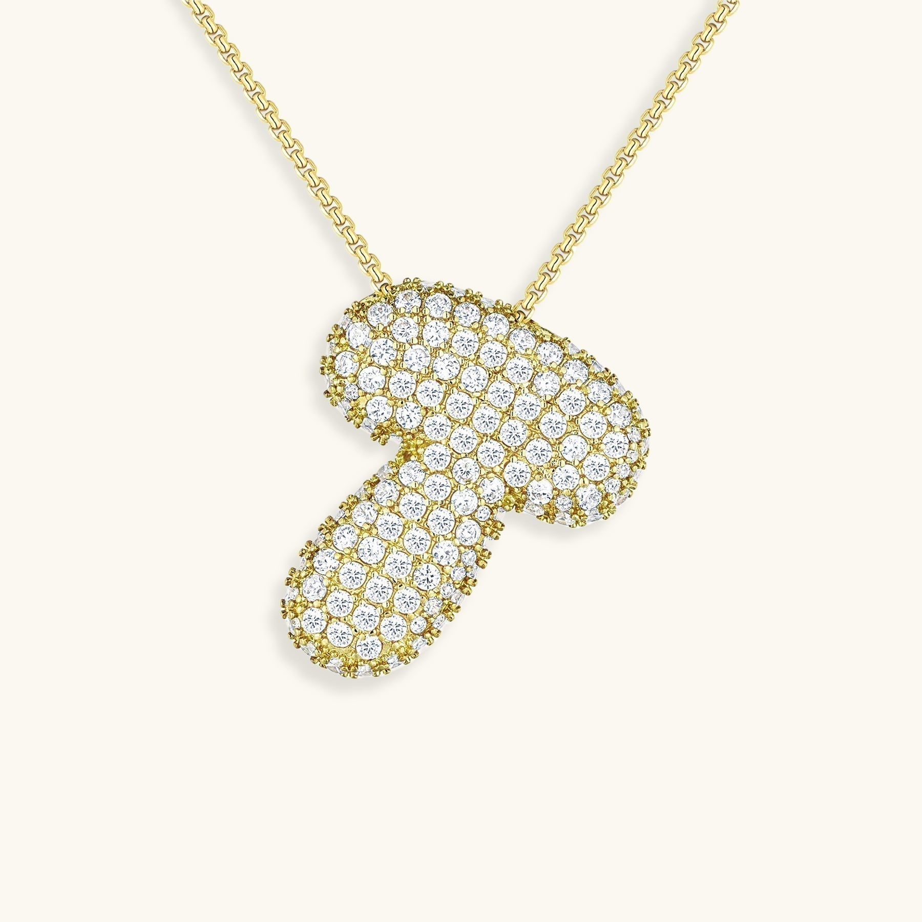 Bubbly Initial-Diamant-Halskette