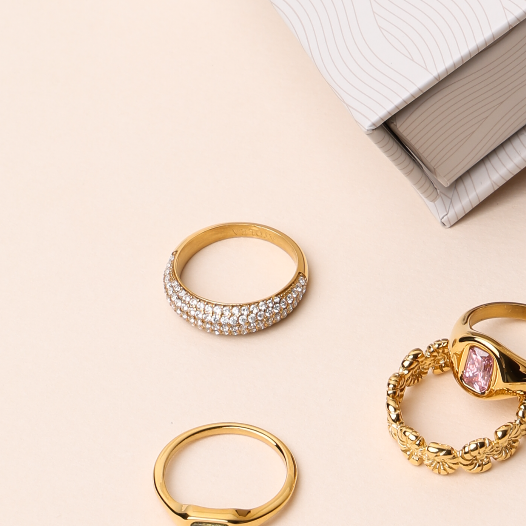 "Tag & Nacht" Ring Set-Maison Doré