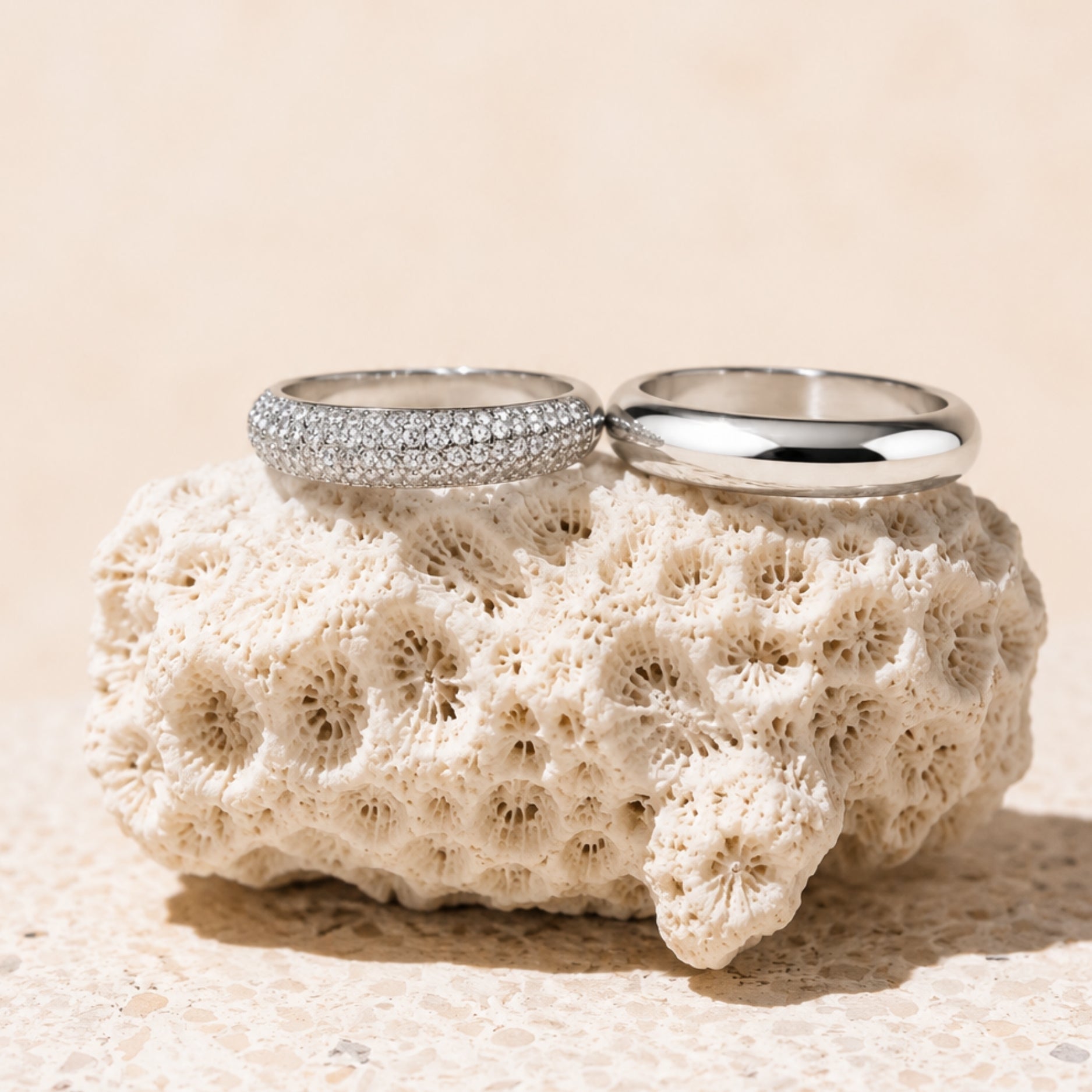 "Tag & Nacht" Ring Set-Maison Doré